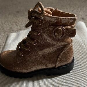 Glittery Gold Kids Boots